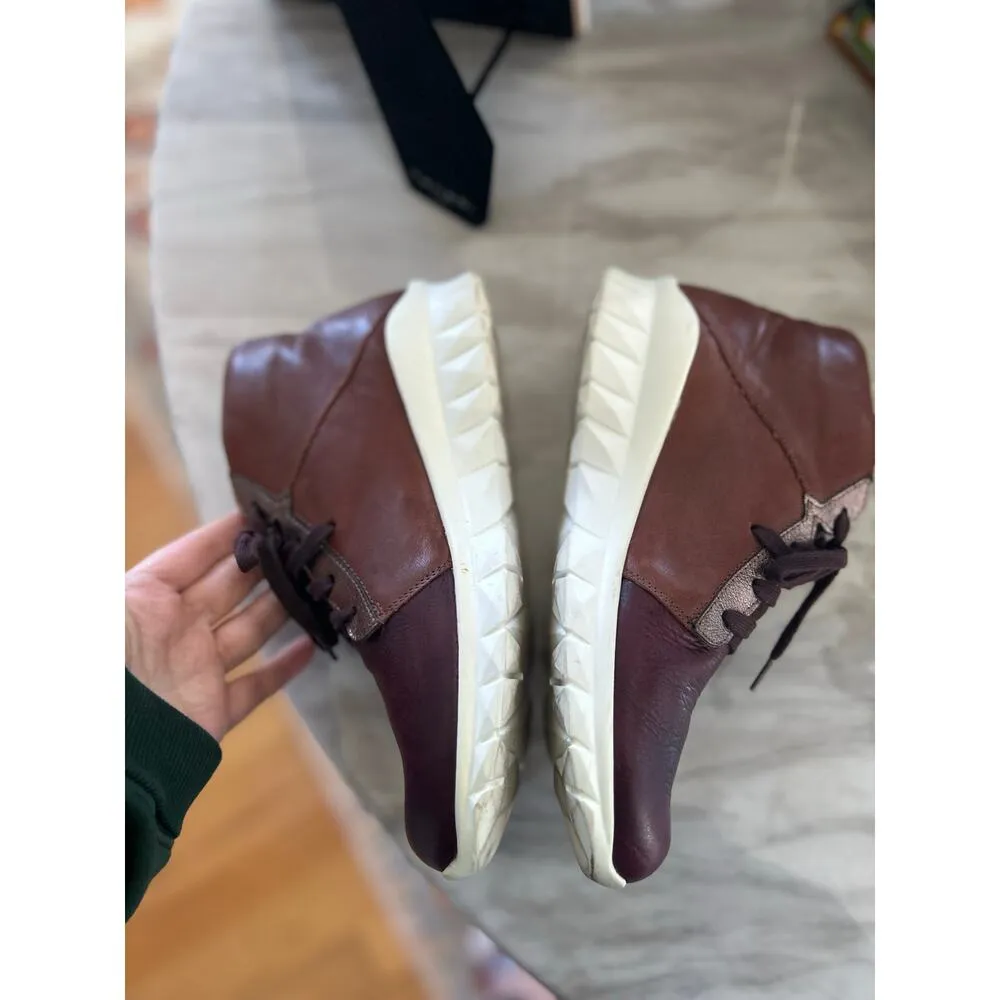 Naot Polaris Burgundy & Brown Leather Lace Up Sneaker Size 37 (6 - Image 4