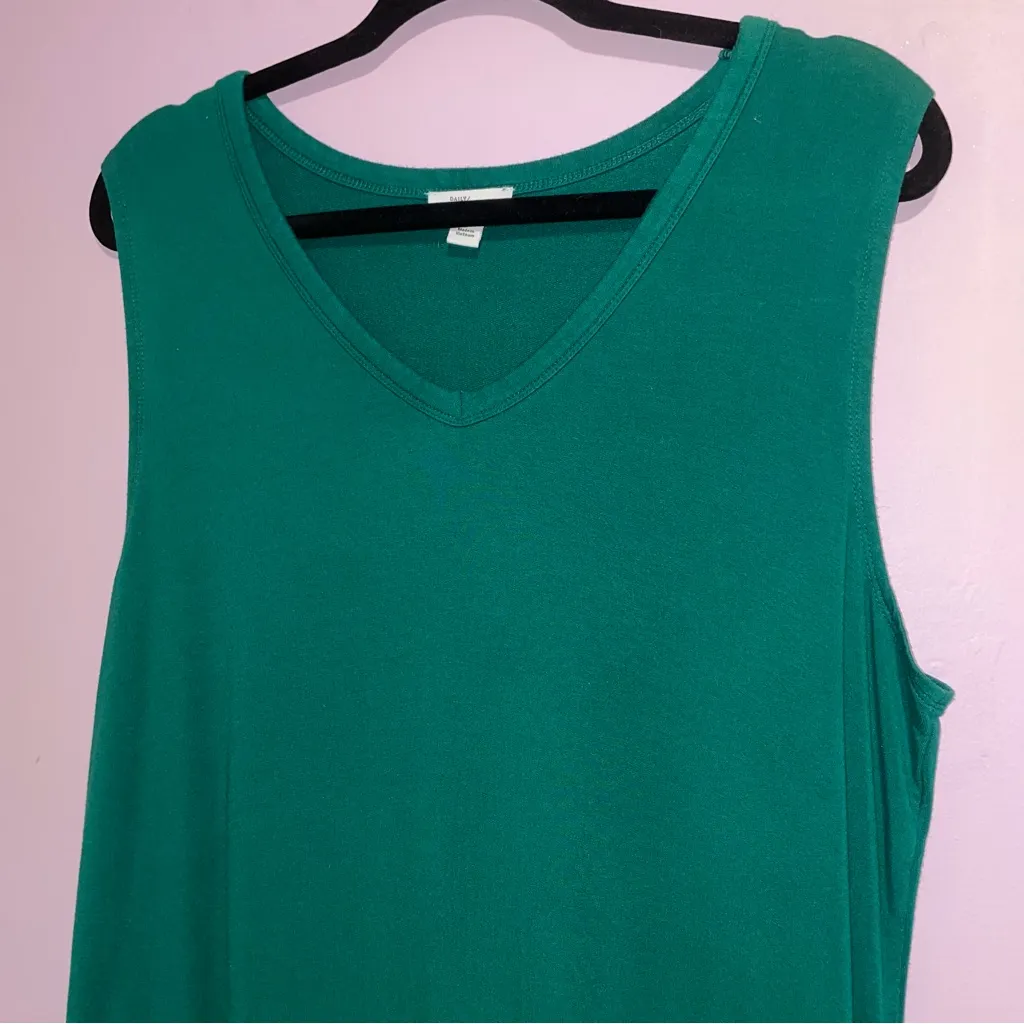 Daily Practice Everyday Midi Dress Women Size XL Soft Stretch Knit Casual Comfy Green - Image 2