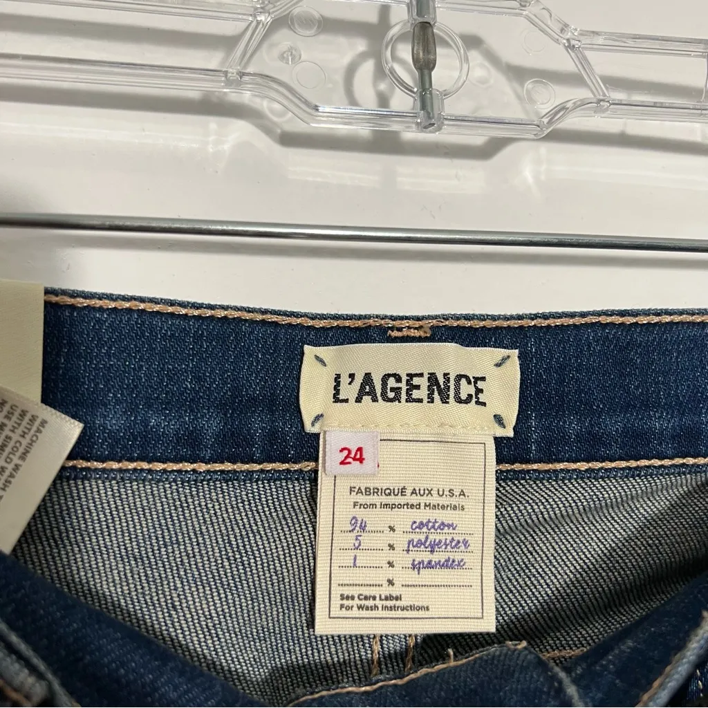 NWT L'agence El Matador High Rise Slim Jeans Raw hem In Meridian Wash‎ Size 24 - Image 7