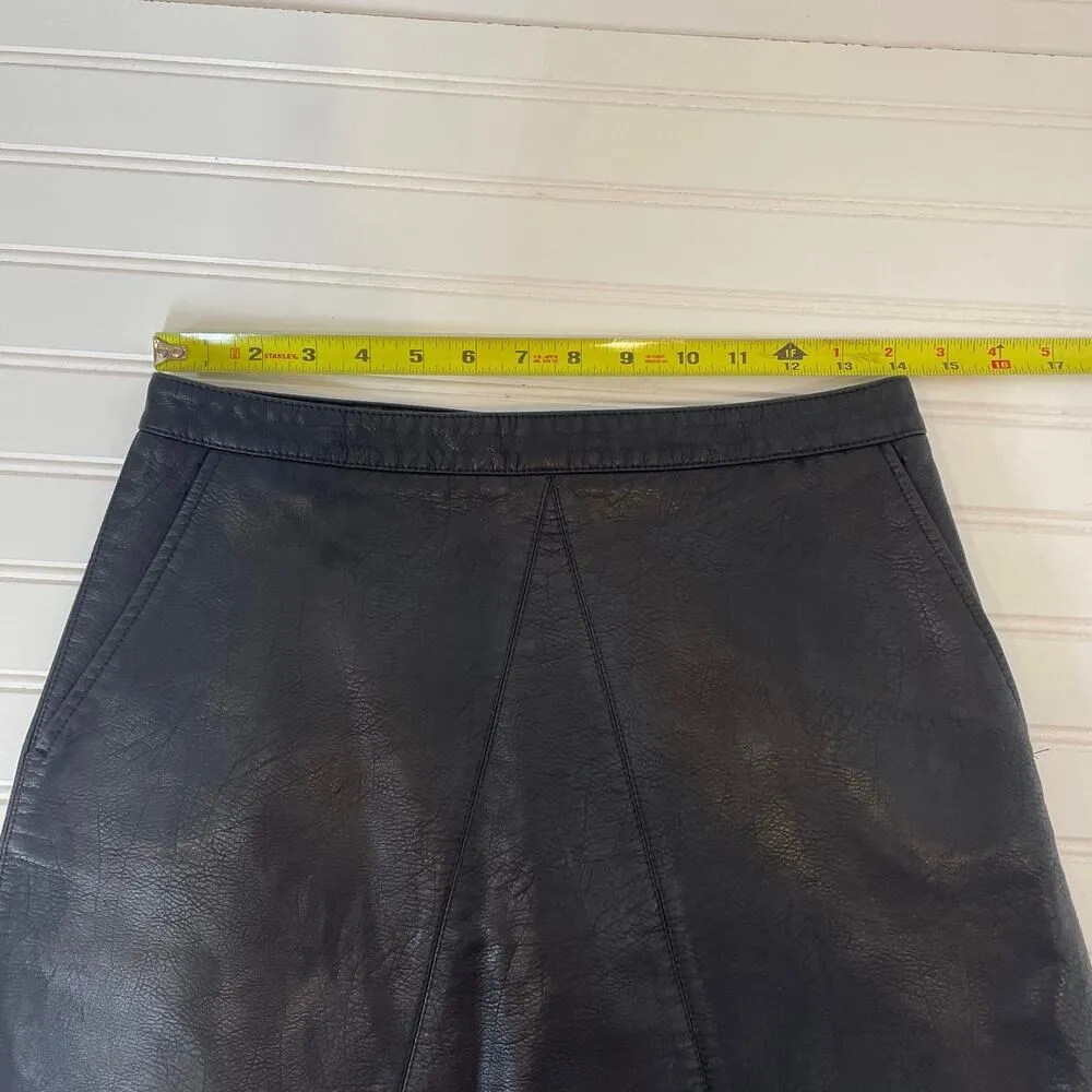 Zara Basic & Aqua Pink Smocked Top & Black Faux Vegan Leather Skirt Bundle Sz M - Image 7