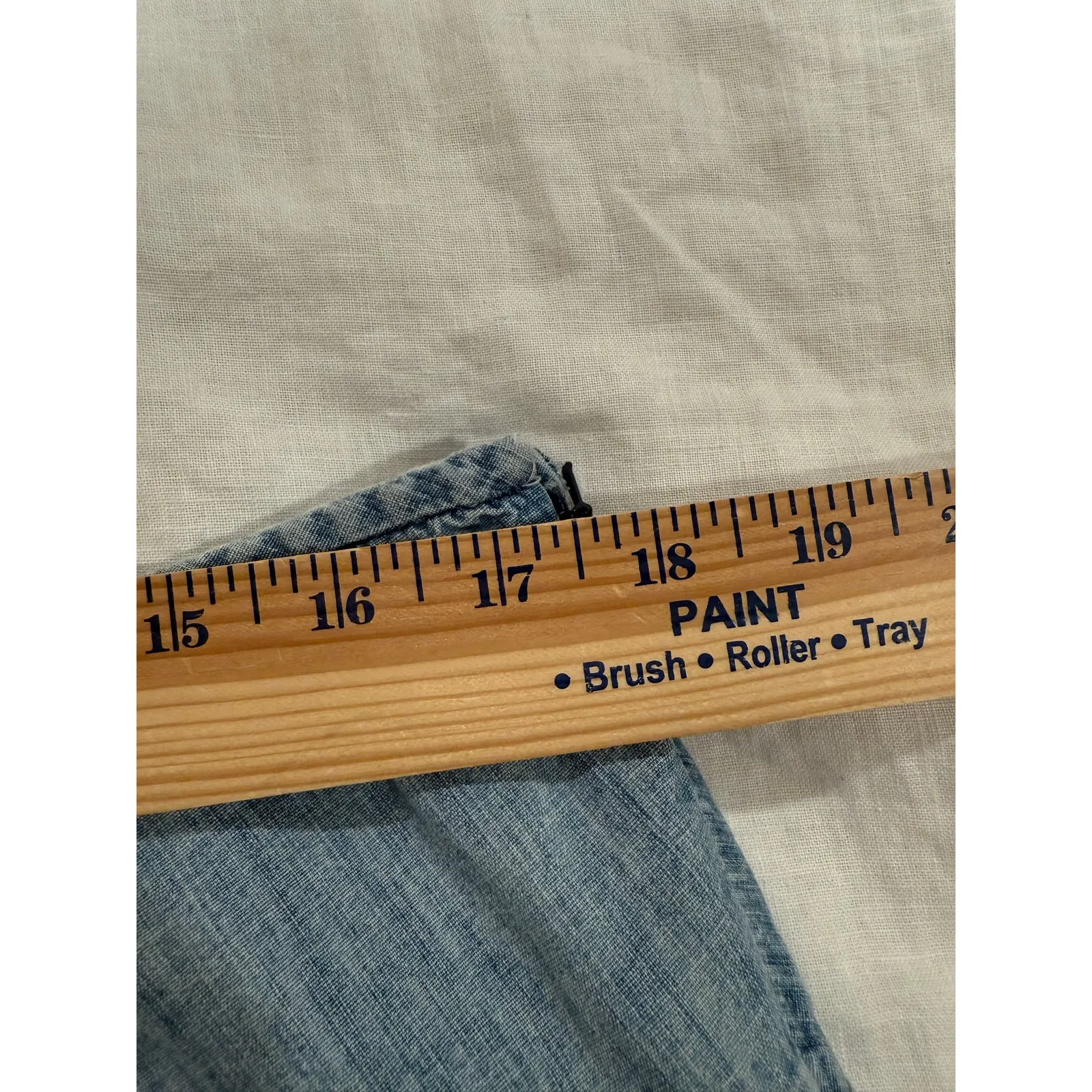 Vintage Ralph Lauren Tiered Flare Denim Midi Skirt Cotton Blue Women's Size 14 - Image 8