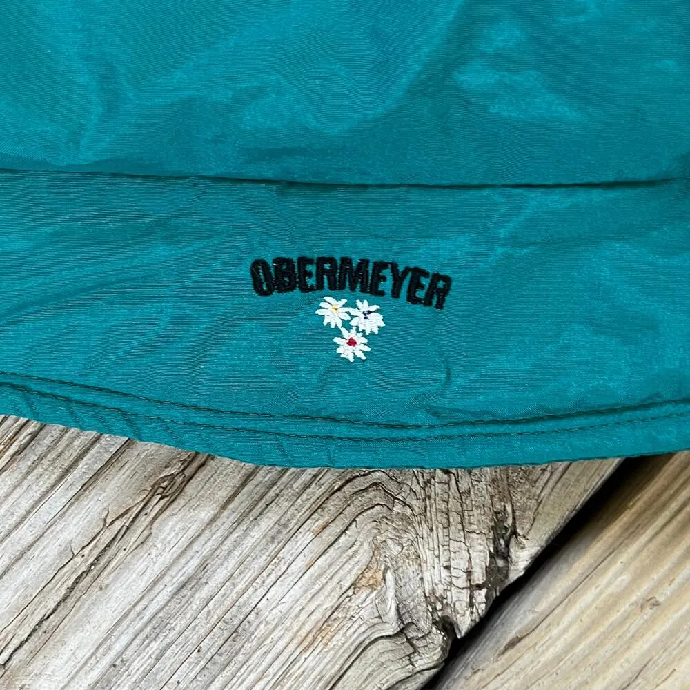 Obermeyer Women's Vintage Hooded Ski Jacket Teal Size 14 - Image 9