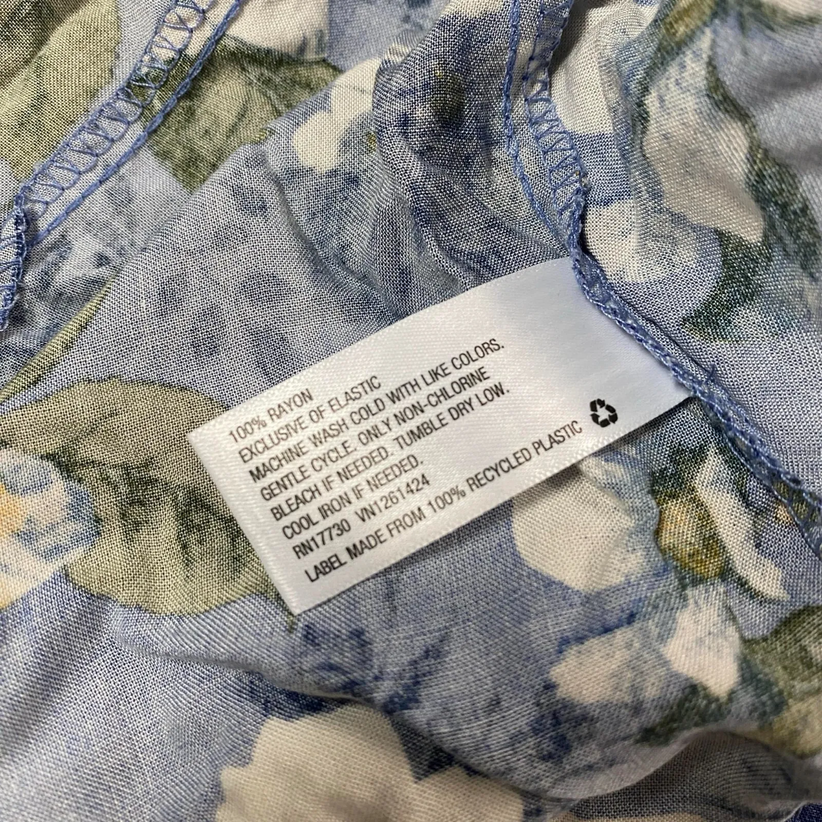 Xhilaration Women Small Blue Floral Milkmaid Button Front Dress Spring Summer - Image 11