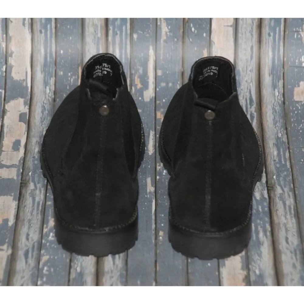 Ladies River Island Black Suede Ankle Boots Size 7, EU 41 Pull Strap Flex MINT - Image 4