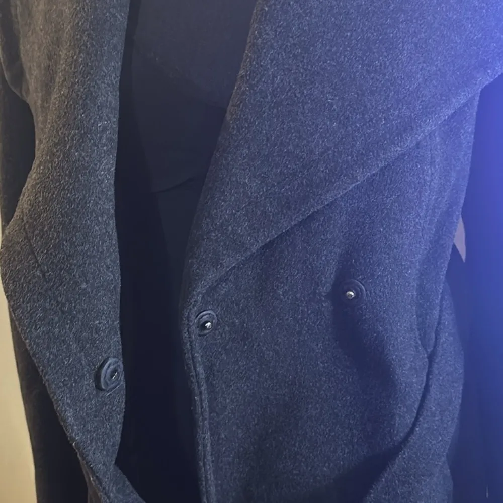 Michael Michael Kors size Small Stylish Black belted Wrap Coat wool cashmere - Image 4