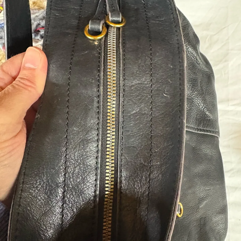 American Leather Co. Black Leather Hobo Bag - Image 7