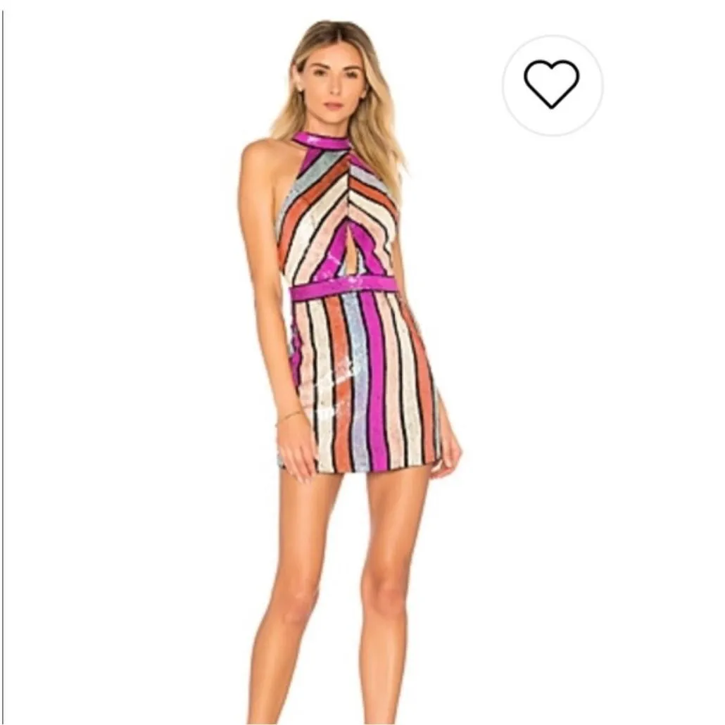 X BY NBD Gianna Mini Halter Dress in Pastel Clouds XS Sequins Party Cocktail - Image 2