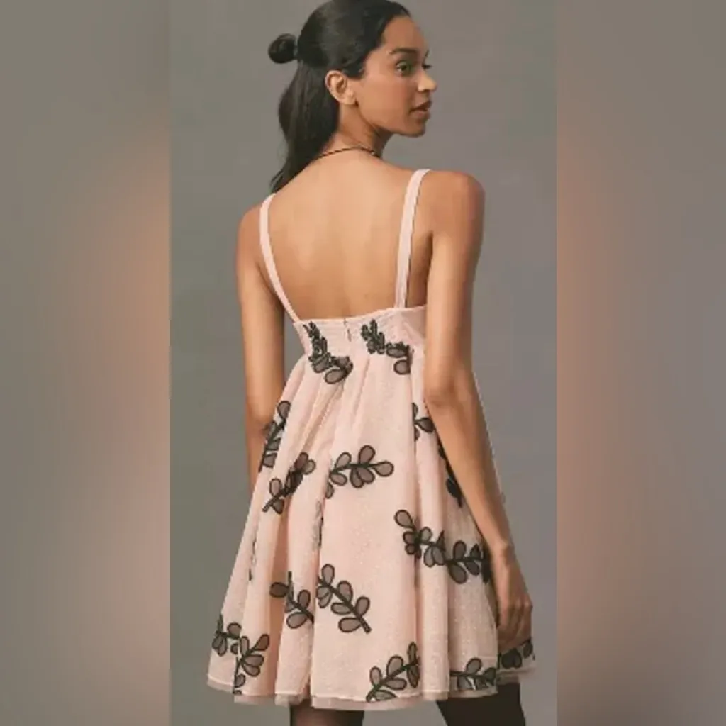 Anthropologie Square-Neck Tulle Babydoll Mini Dress - Image 3