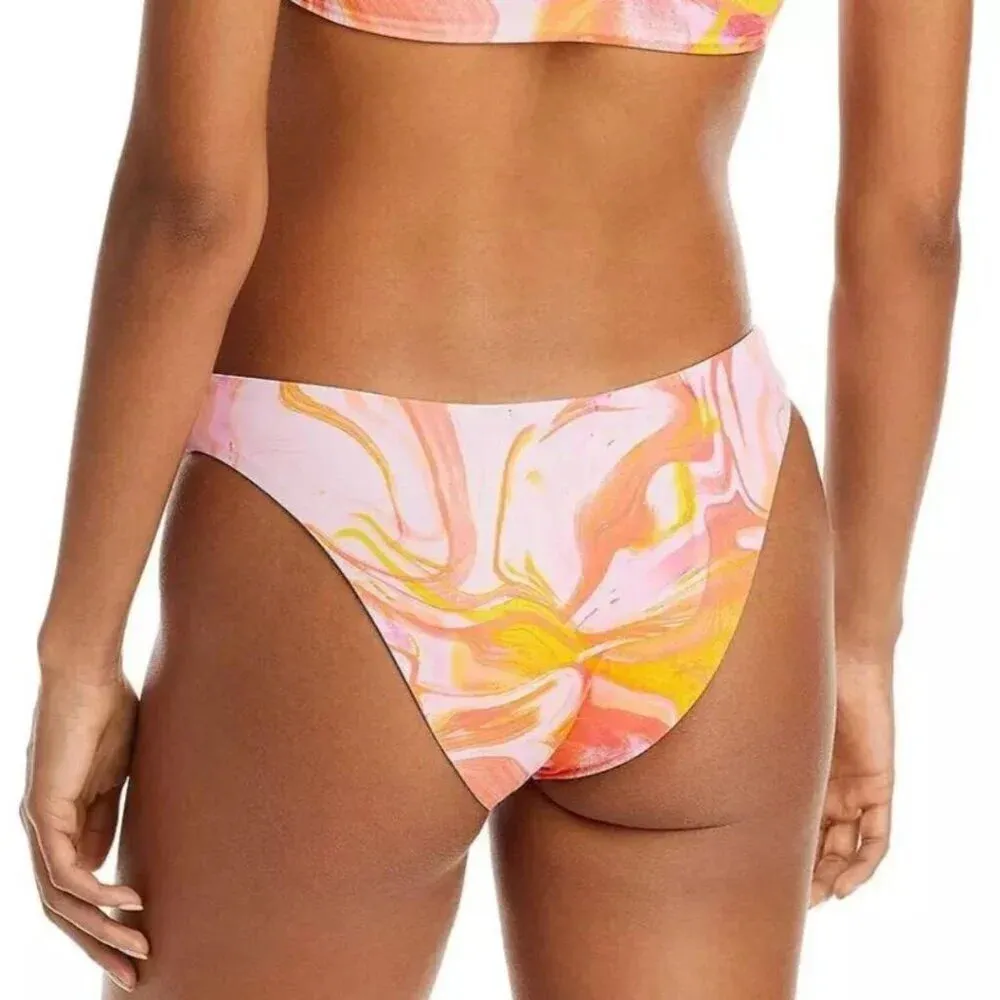 AQUA SWIM Swirl Print Scoop Front Bikini Swim Suit Bottom Cheeky NWT Small - Image 2