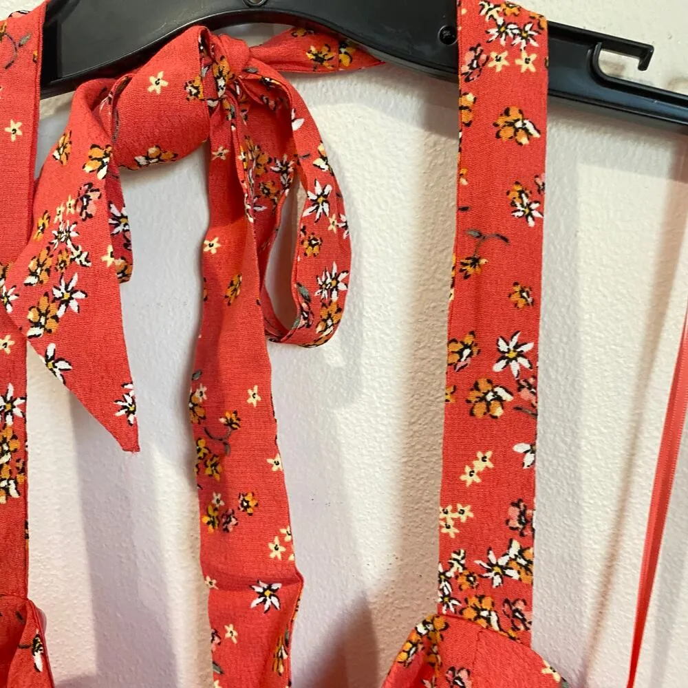 Lost + Wander Everyday Adventures Coral Floral Smocked Romper Size L NWT - Image 4