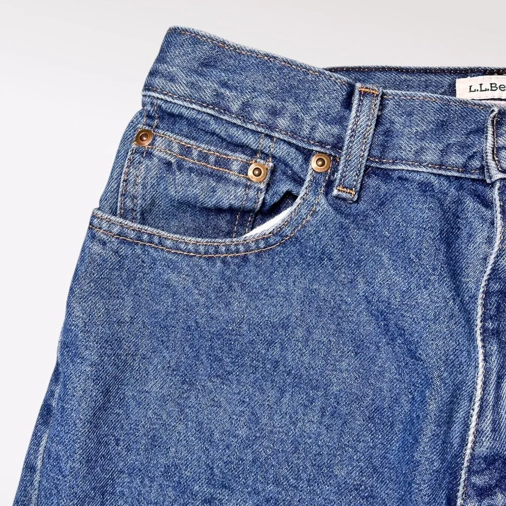 VTG L.L. Bean Original Fit High Rise Denim Jeans Straight Leg Size 8 - Image 6