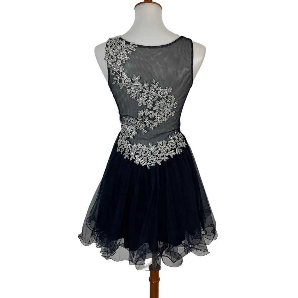 Blondie Nites Prom Dress Womens 7 Navy Sleeveless Flare Formal Evening - Image 5