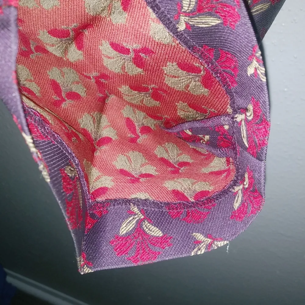 Club Monaco 30 8/10 Purple Red Bouquet Straight Leg Ankle Cut Pants - Image 5