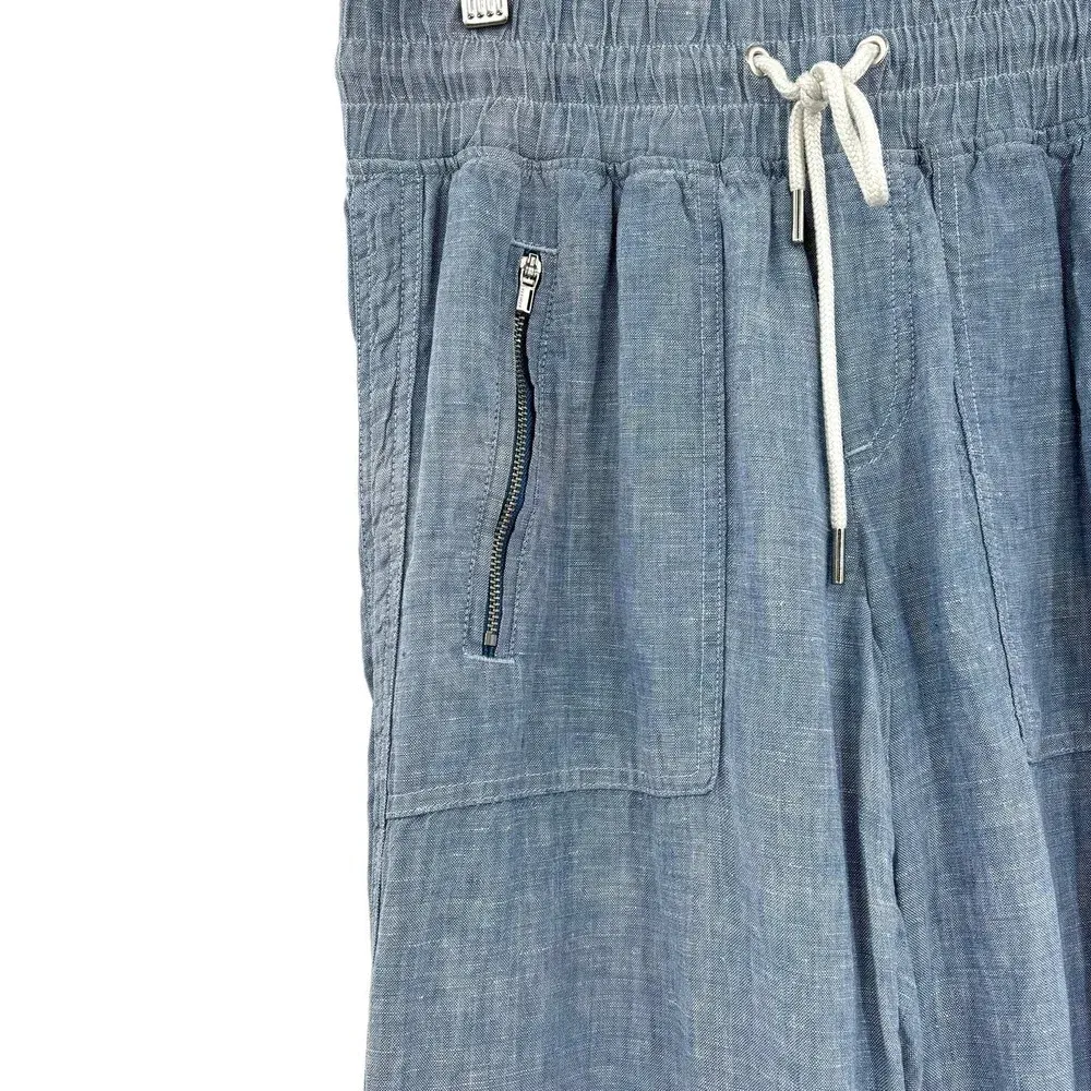 Athleta Cabo Linen‎ Wide Leg Pant Chambray Blue Size 0 - Image 7