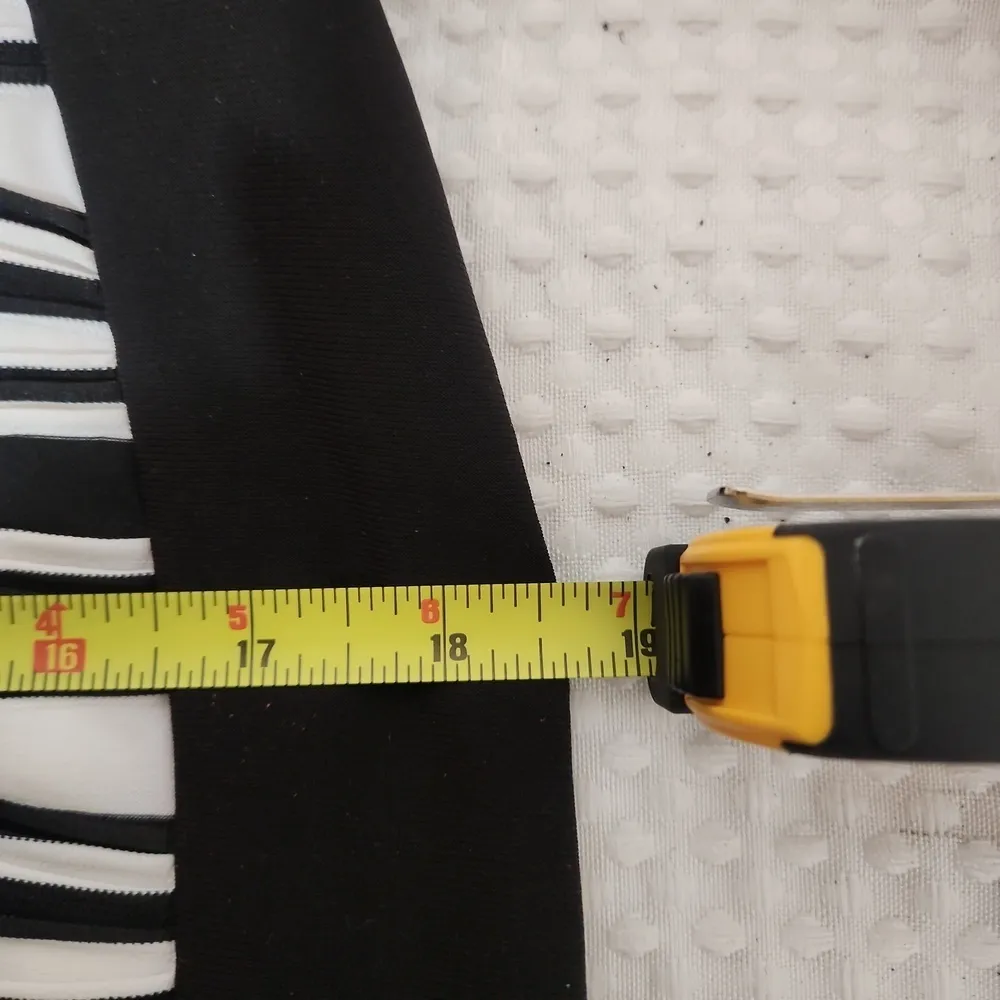 BALI Textured Striped Wave Colorblock Asymmetrical Shoulder Dress Size L - Image 14