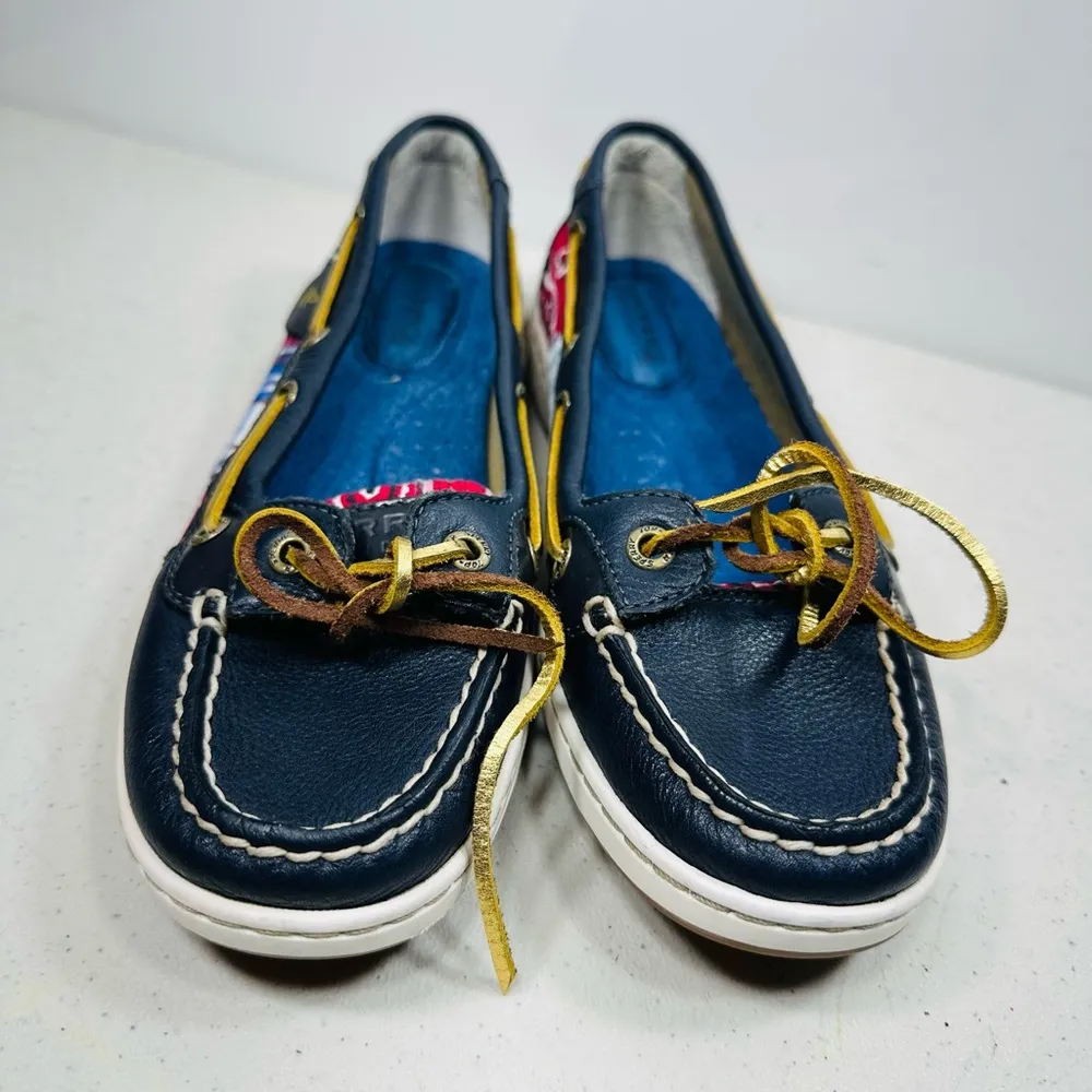 Navy Boat Shoes with Yellow Laces - Image 3
