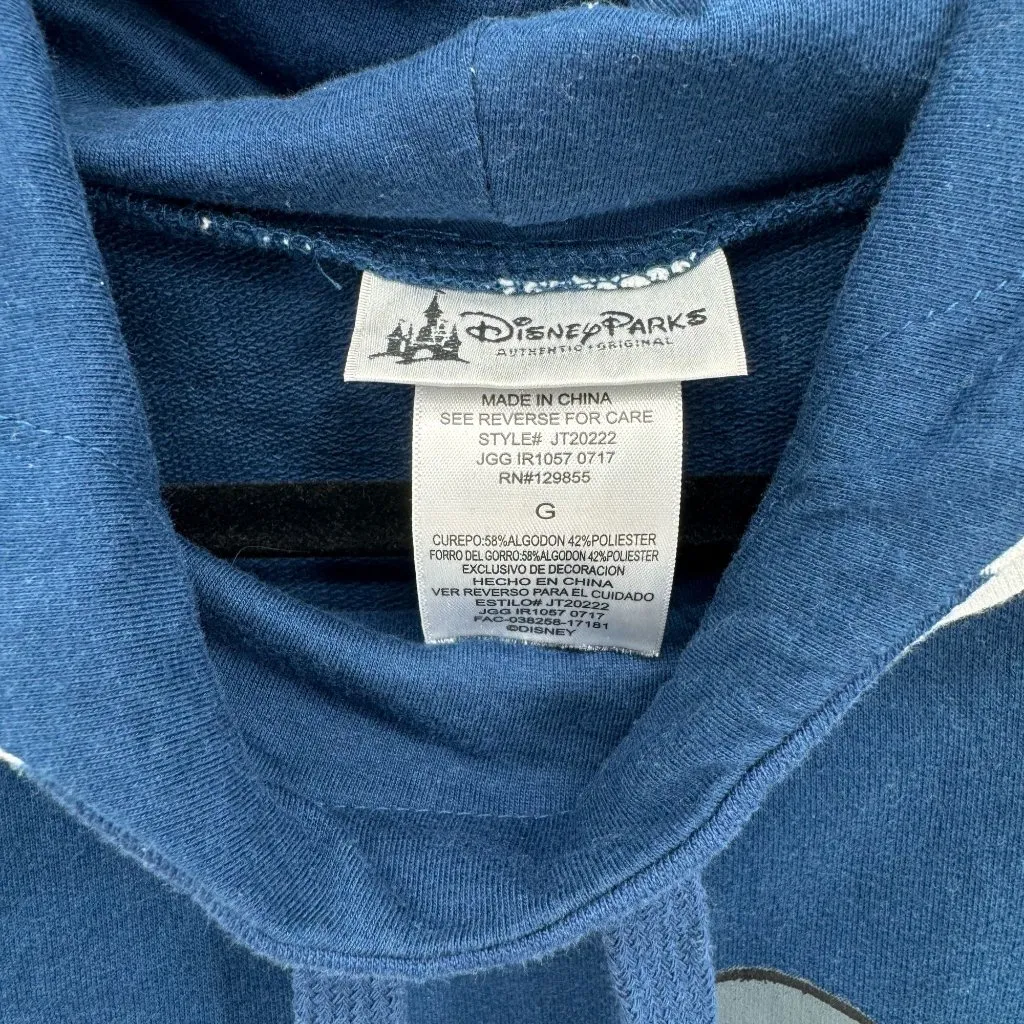 Disney‎ Parks Mickey & Minnie Hoodie With Lace Hem & Striped Sleeves Size LG White - Image 2