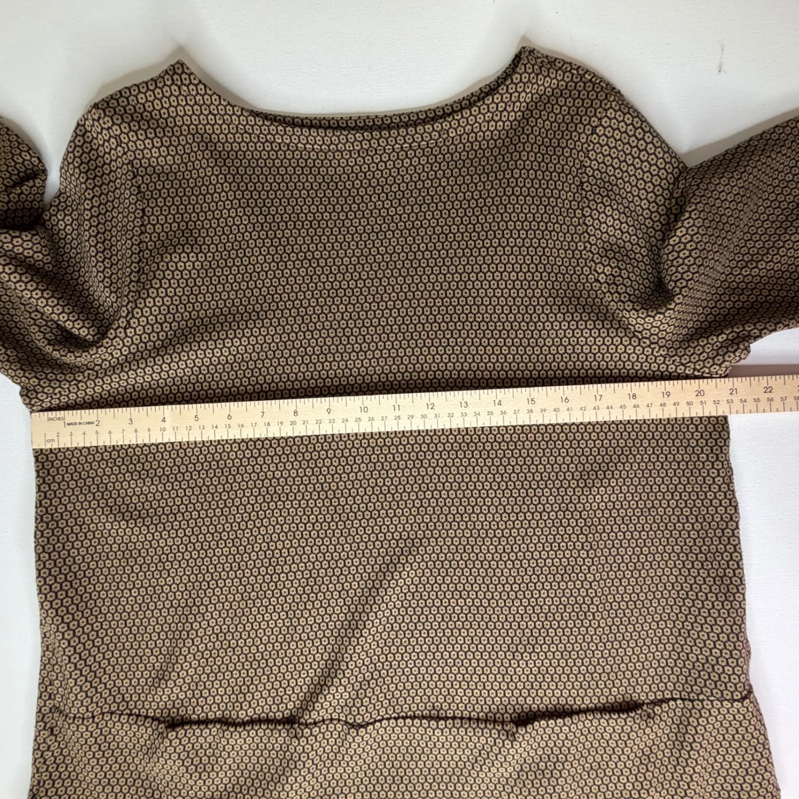 J Jill Ponte Knit Geometric Top Size LP Brown Minimalist Stretch Office Comfy Size L - Image 10