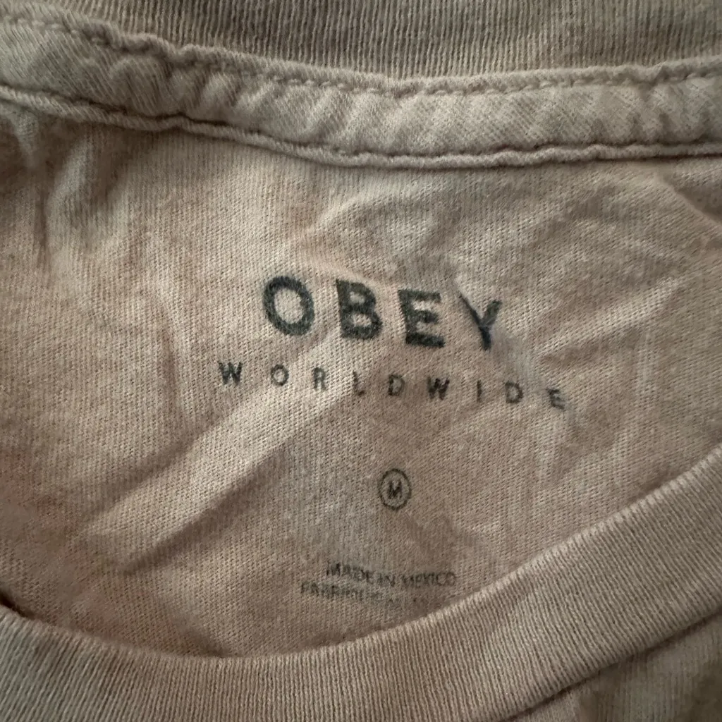 3 for $15 Obey Tan Crewneck Tee - Image 2