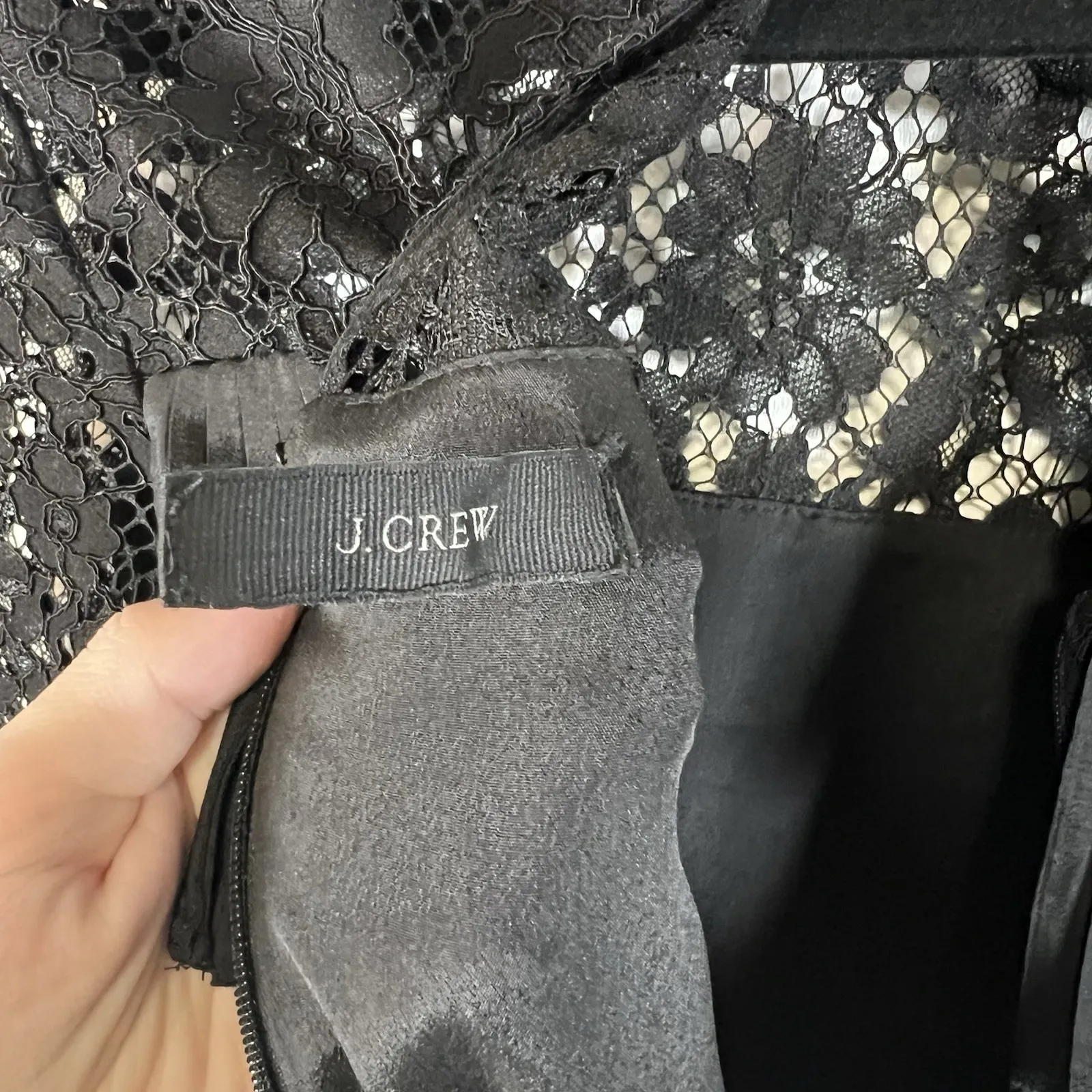 J. Crew Womens Size S Black Lace Ruffle Pleated Tiered Blouse‎ Bell Sleeves Boho - Image 8