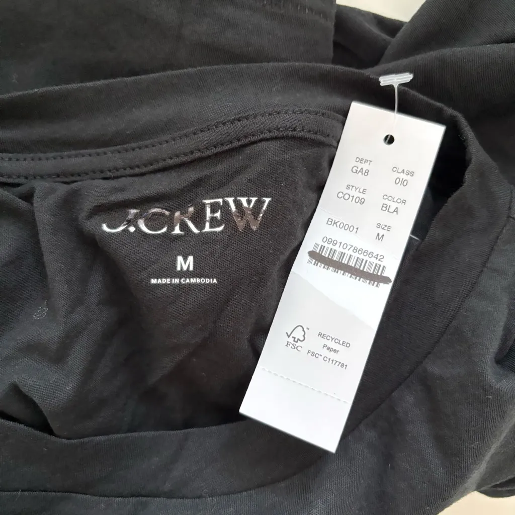 NWT J. Crew Feather Jersey Slim-classic T-shirt Short Sleeve Black - Image 4