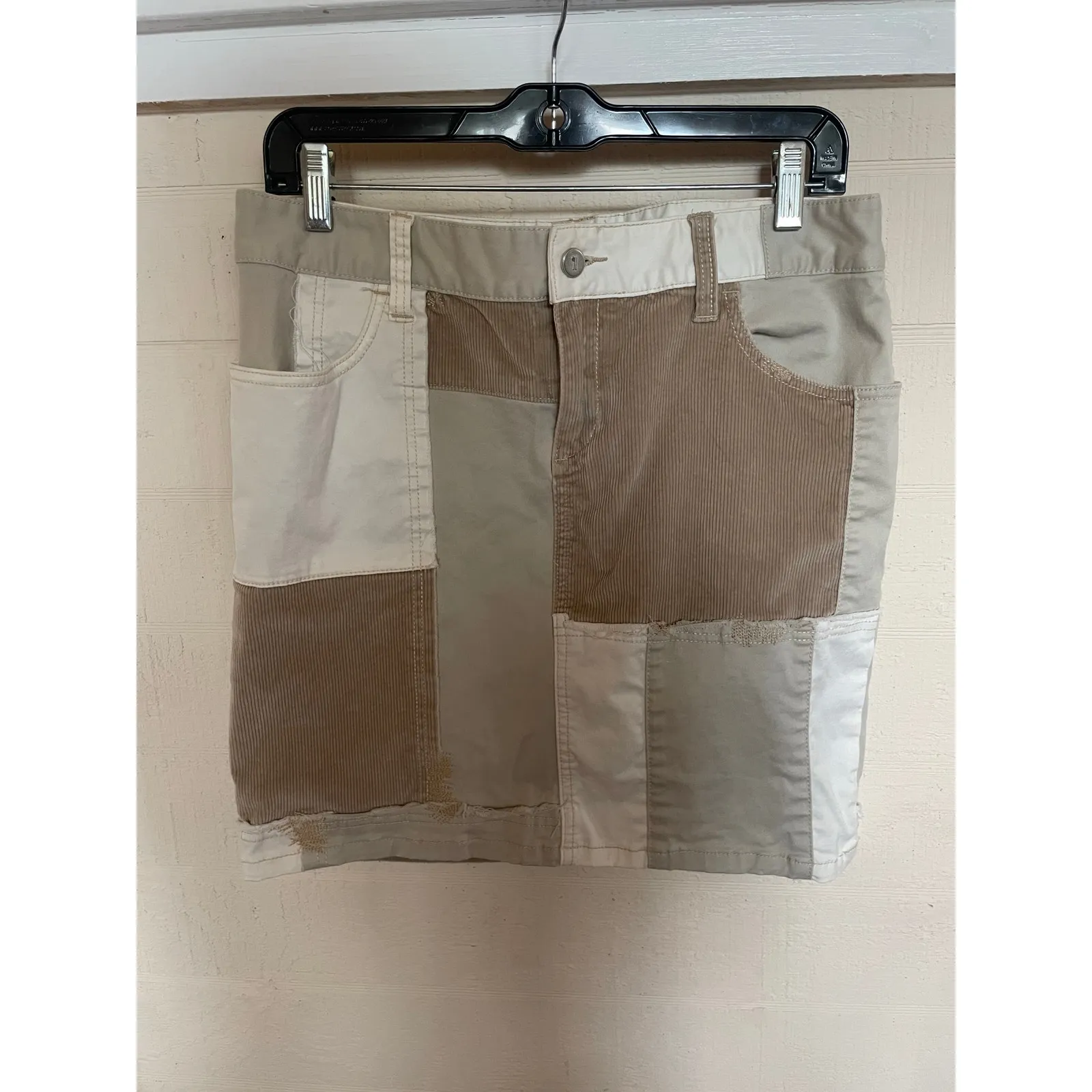 Anthropologie PILCRO Patchwork Mini Skirt w Corduroy Size 29 Medium M 8 - Image 4