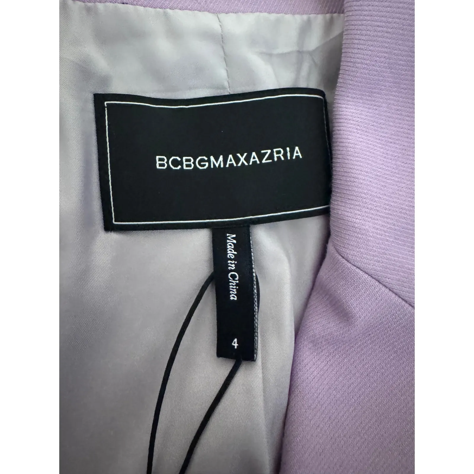 BCBGMAXAZRIA Women Lavender Single Button Blazer Jacket Size 4 - Image 7