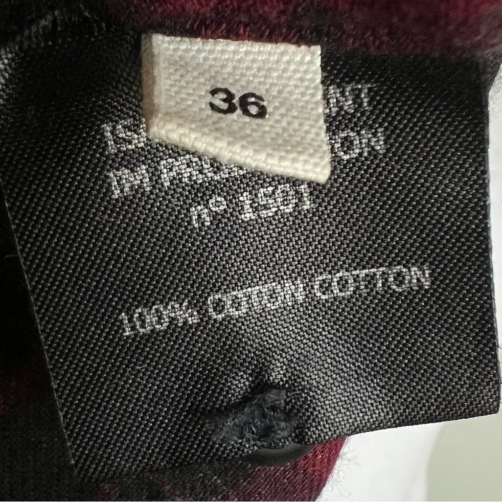 Isabel Marant Red and Black 100% cotton Checkered Button Down Shirt - Image 7