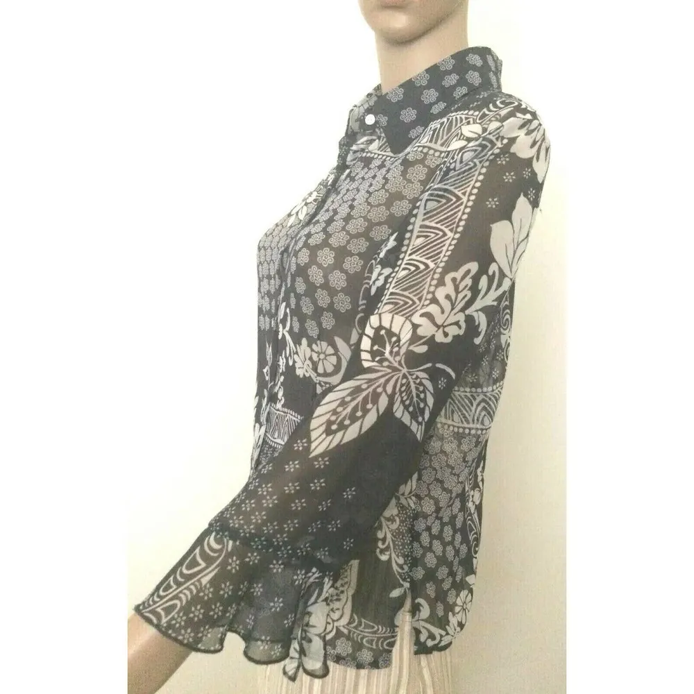 Women’s Nicola Semi Sheer Shirt Buttoned Down Sz 8 - Image 6