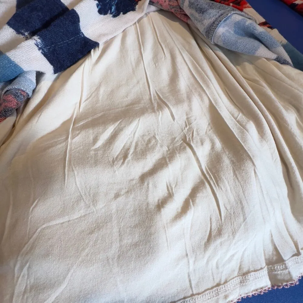 Anthropologie Maeve Floral Long Sleeve Mini Dress Cream M Swing Bell Sleeve - Image 7