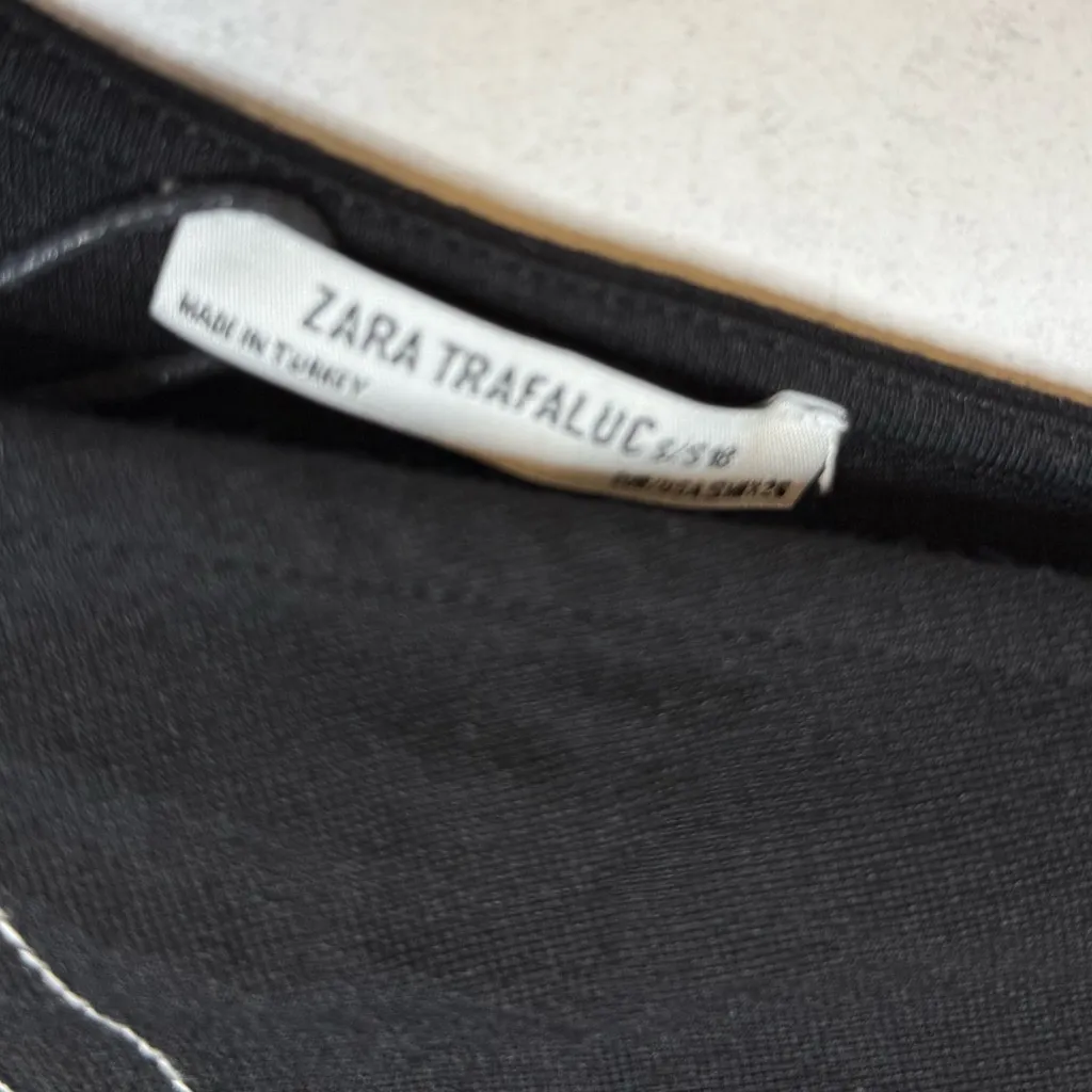 Zara black & white contrast stitch bodycon midi dress - Image 5