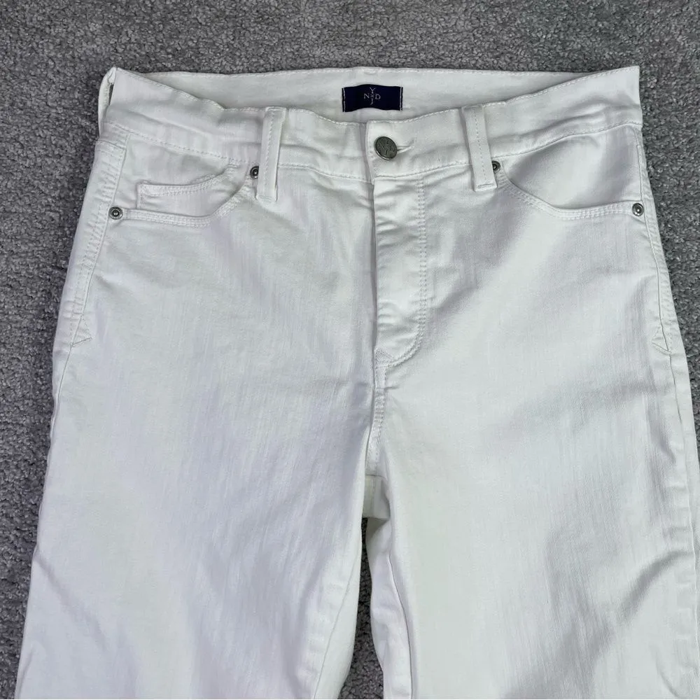 NYDJ Jeans Women's 6 White Straight Crop Capri Mid-Rise Stretch Denim - Image 2
