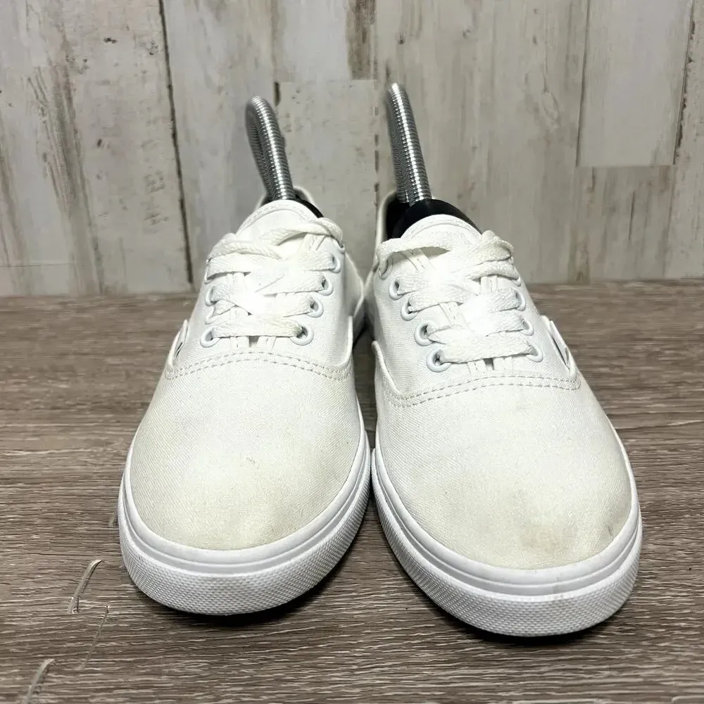 Vans Authentic Unisex Canvas Skateboarding Sneakers White Mens 5/Women's 6.5 - Image 2