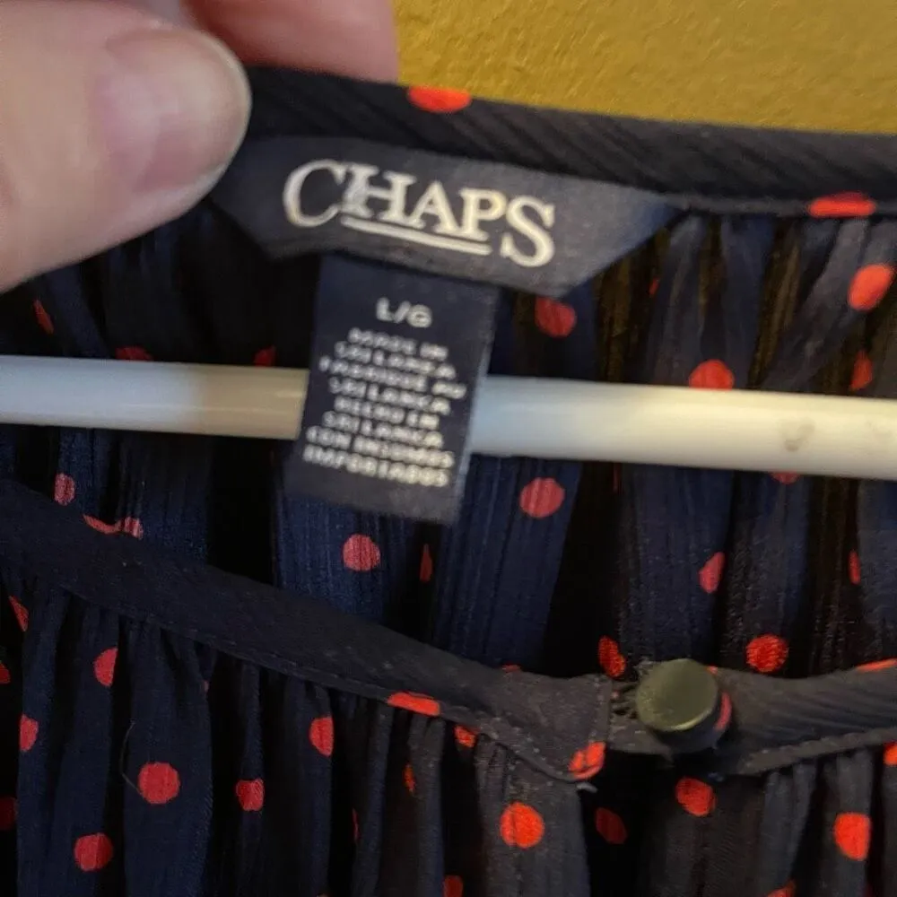 Chaps size L peasant top with ruffled bell sleeves - Image 4