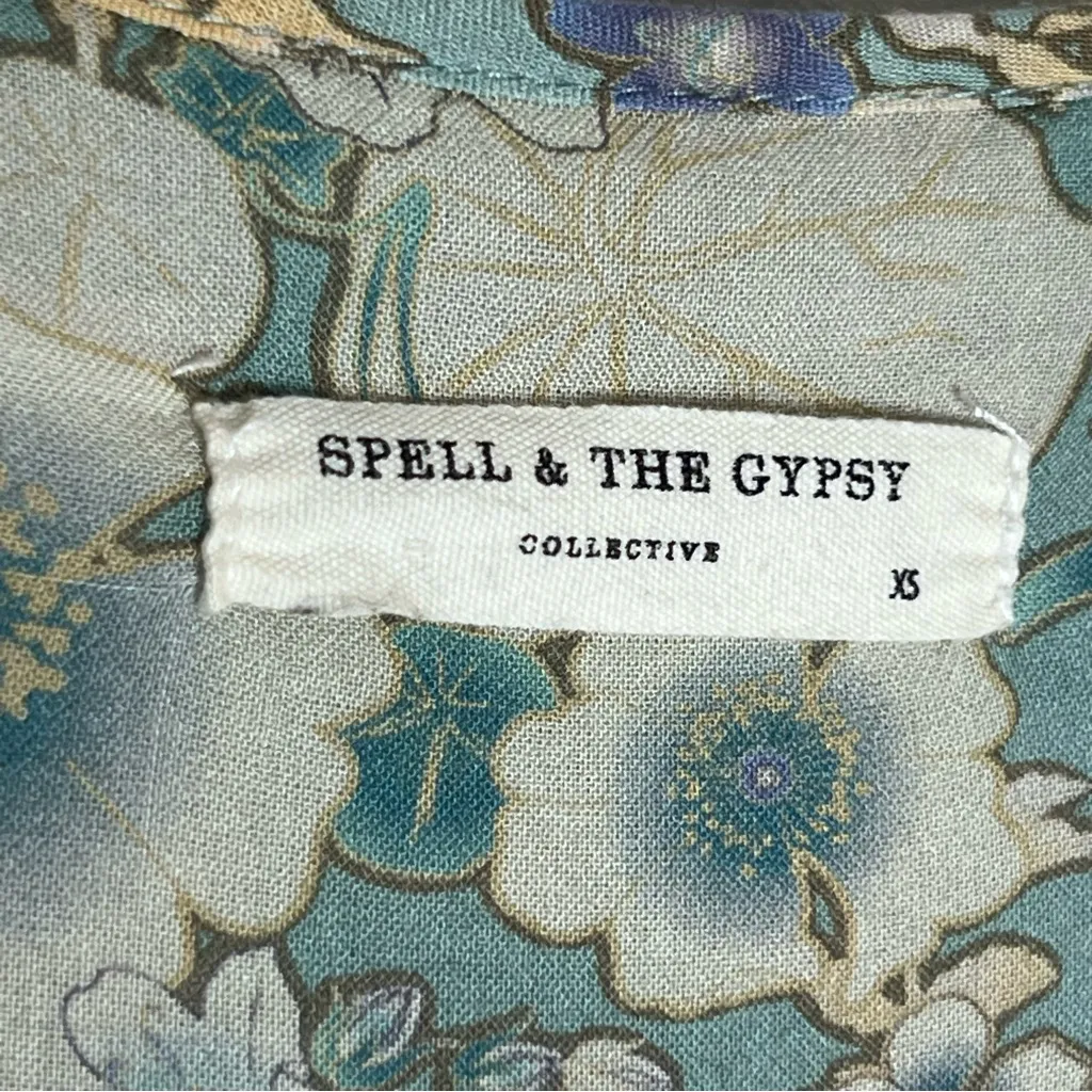 Spell x Free People Amethyst Maxi Dress Turquoise Blue Sz XS - Image 6