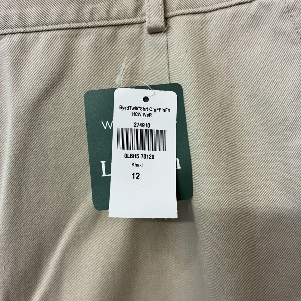 NWT L.L. Bean beige khaki denim high waisted Cotton casual shorts ladies size 12 Tan - Image 4