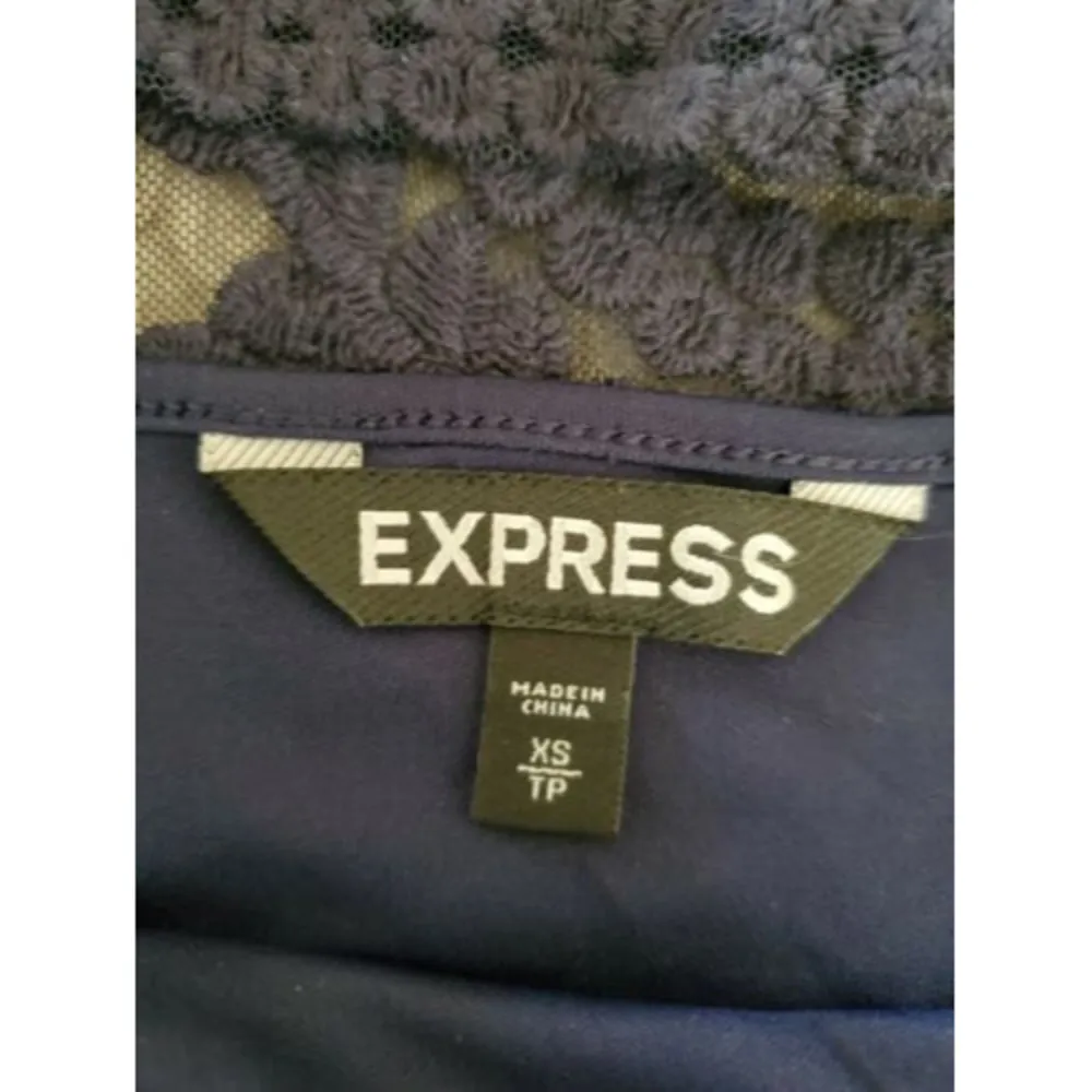 Express Navy Blue Lacey Pencil Dress Women's Sz XS Summer - Image 3