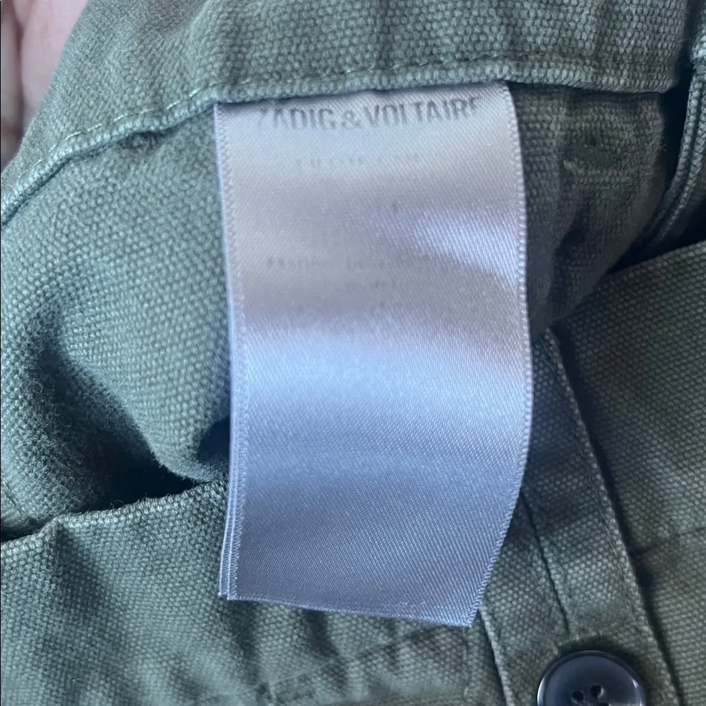 Zadig & Voltaire Pilote Canvas Cargo Jogger Pant Olive Green 34 / XS - Image 9