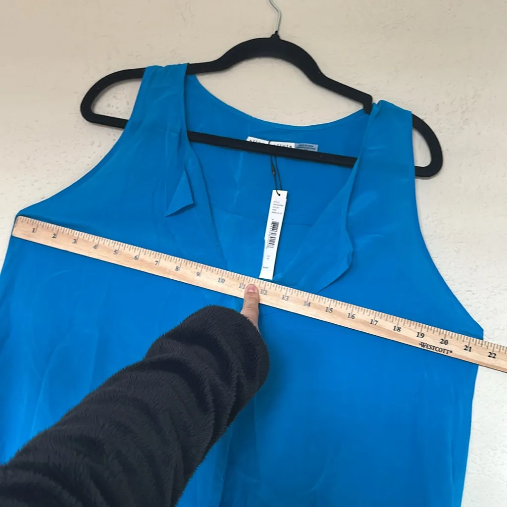 Alice + Olivia Blue Tie Dye Flowy Silk Tank‎ Top NWT size M Jewel blue - Image 7