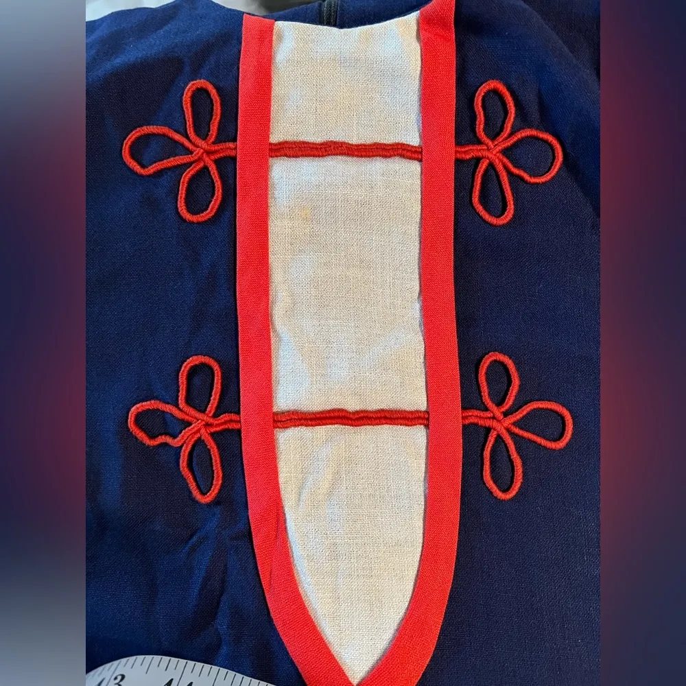 Adorable Vintage 1970s Fashion Wagon Mini Dress! Blue Size 14 - Image 6