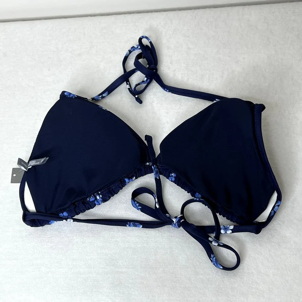 Aerie Blue Floral Triangle Bikini Top - Image 5