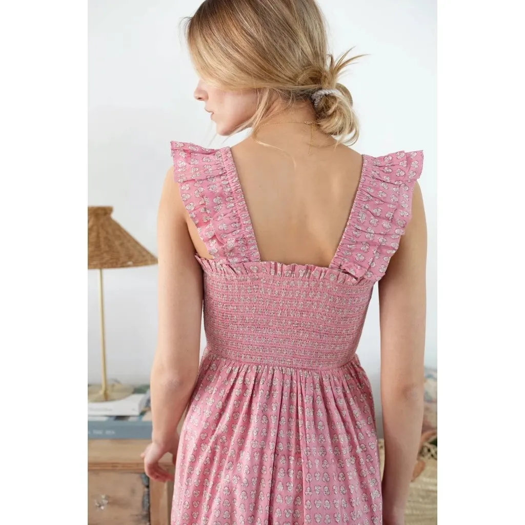 NWT Marea by Liz Joy Sasco in Lavender Thistle Smocked Cotton Maxi Dress XS - Image 11