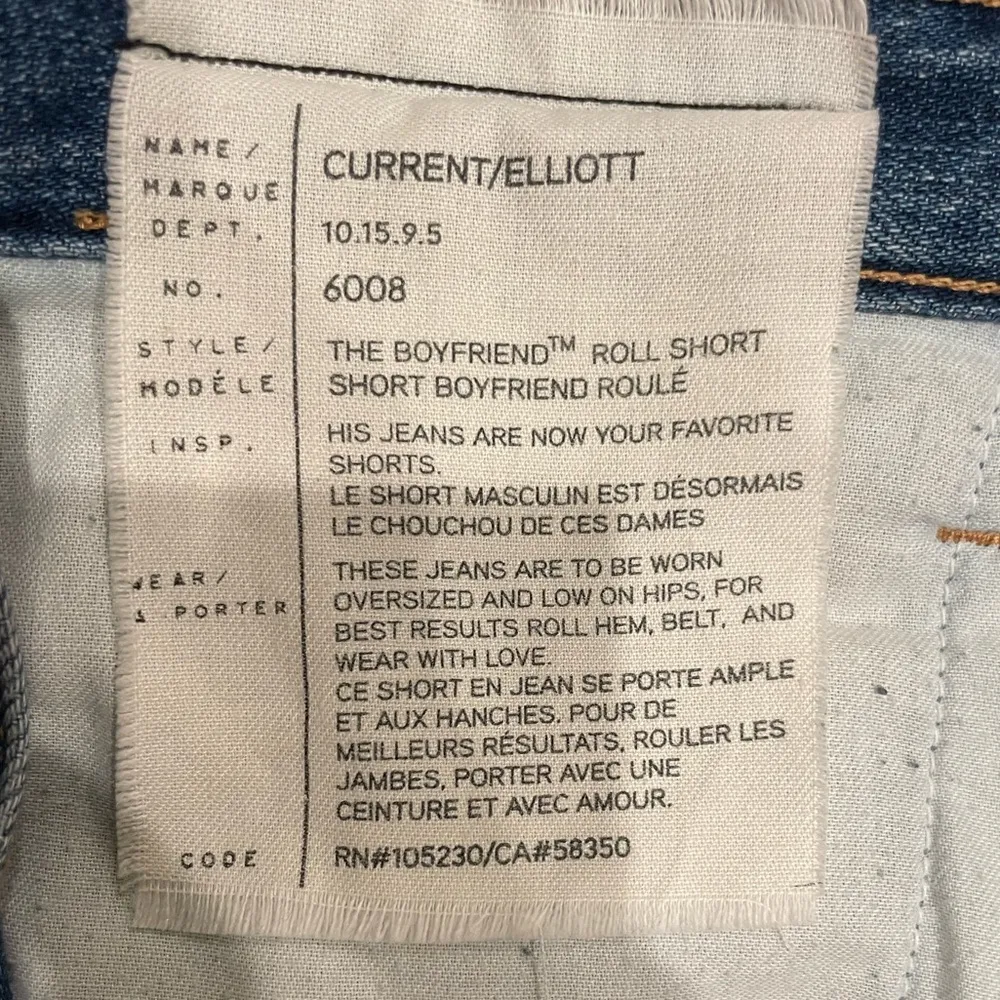 Current/Elliott The Boyfriend Roll Short Denim Shorts - Image 4