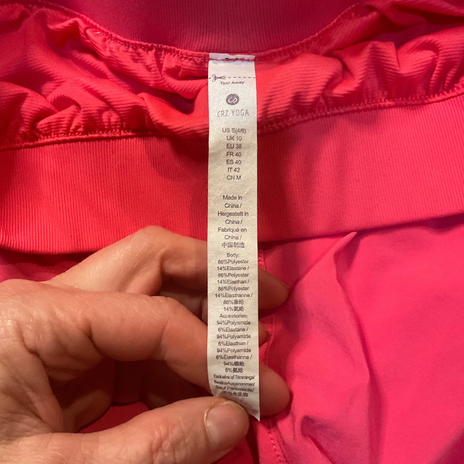 CRZ Yoga Shorts Size Small Pink‎ Athletic Feathery Fit High Waist Dolphin Lined - Image 3