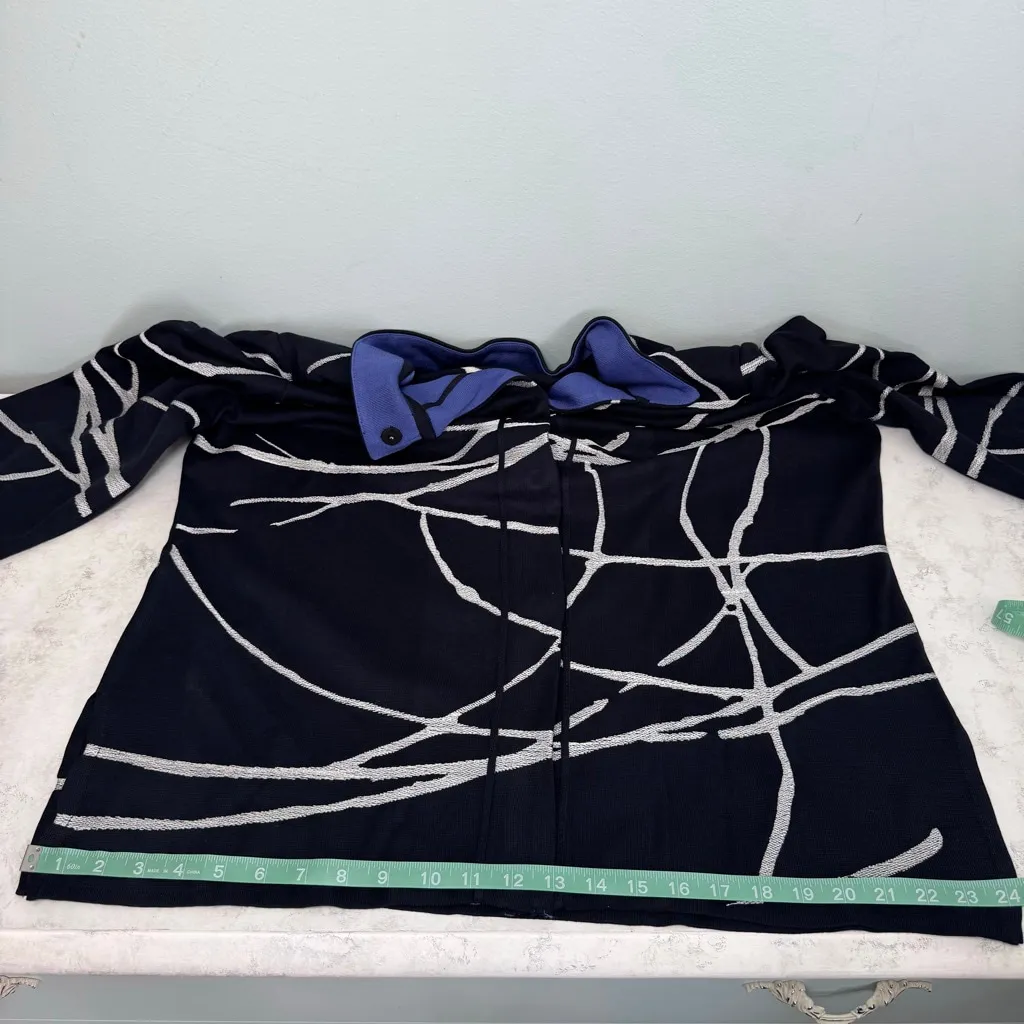 Ming Wang Navy Blue White Blazer Jacket Sweater Cardigan XL - Image 8