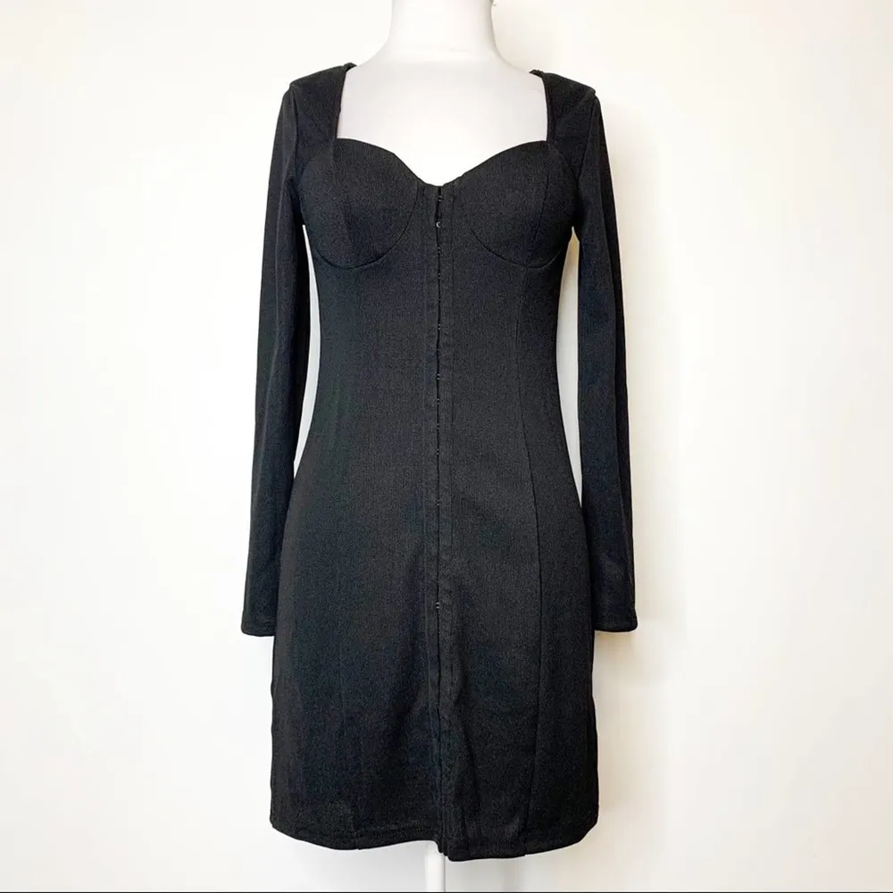 JOA Revolve bustier hook eye front dress black - Image 9