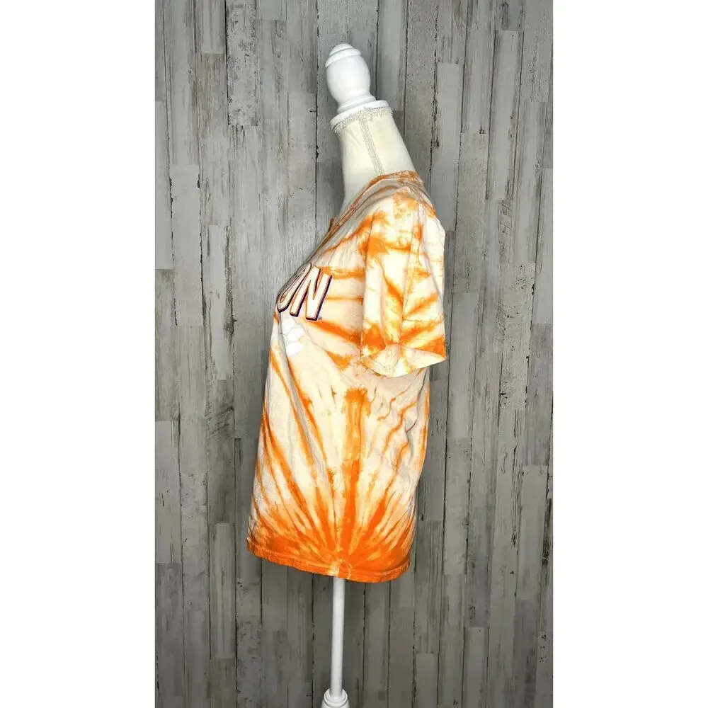 Women's Clemson Tigers Orange‎ Tie-Dye T-Shirt Size Small Short Sleeve Casual - Image 4