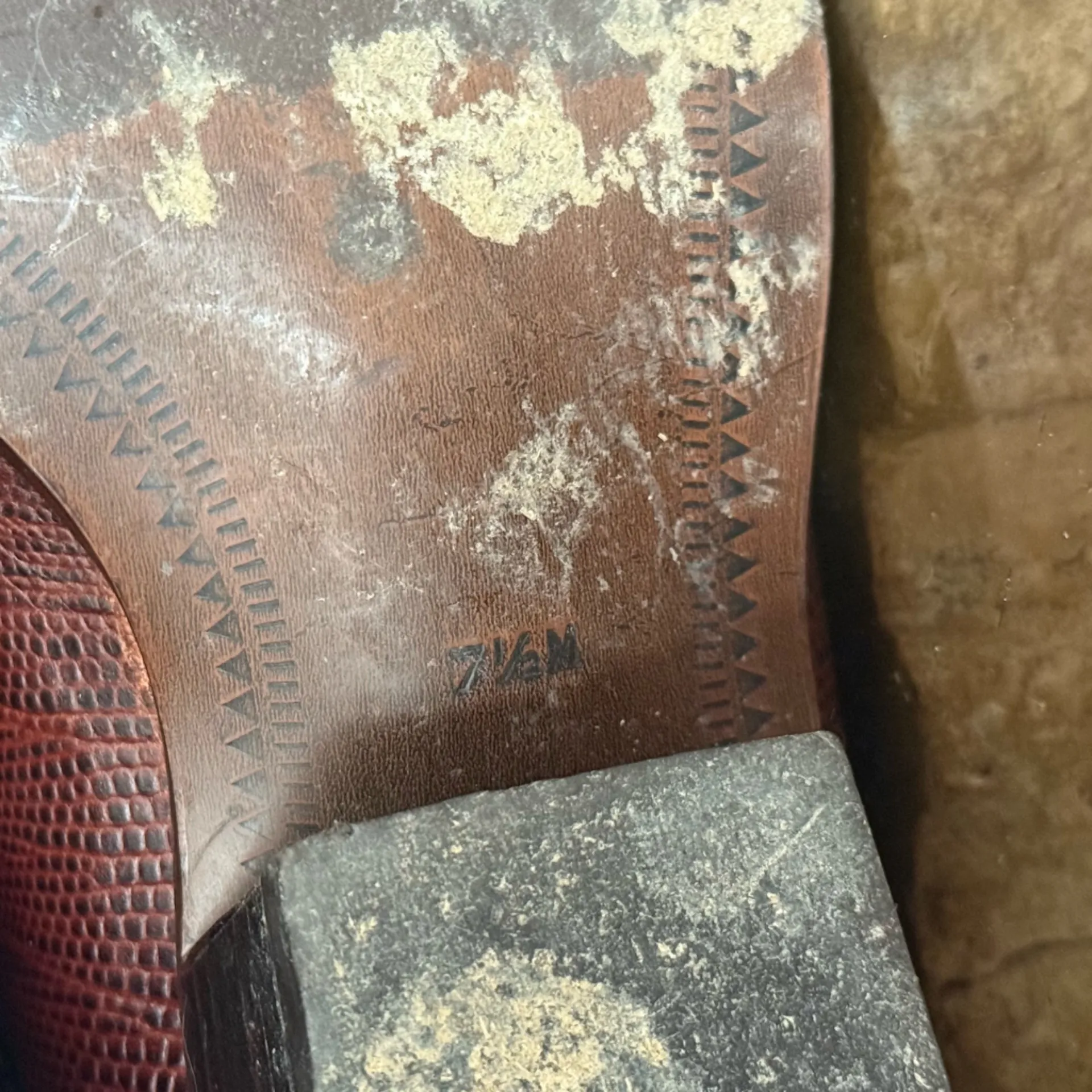 Vintage Nine West Romnee Lizard Pointed Toe Western Leather Boots in Brown 7.5 - Image 6