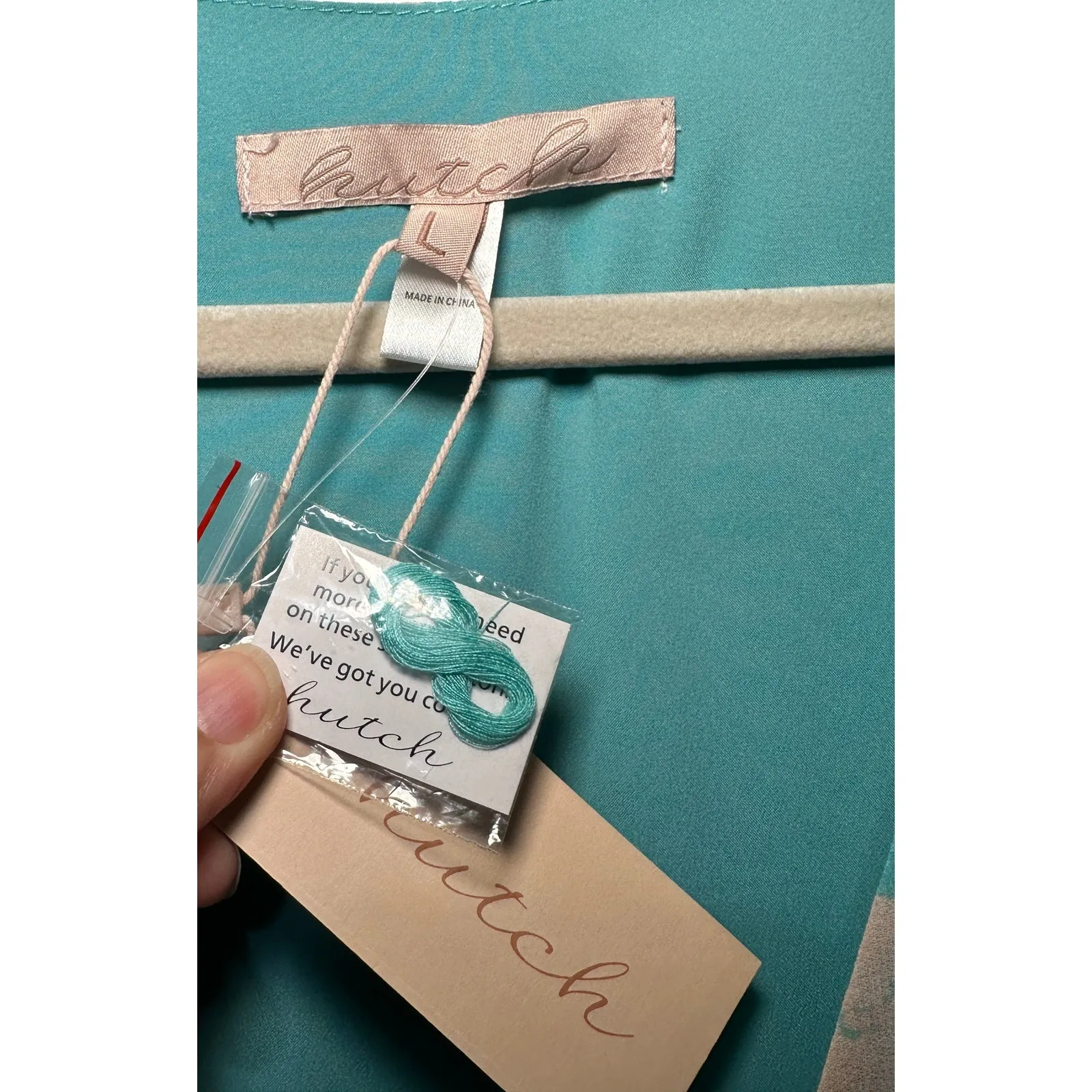 Hutch Trinity Ruffled Chiffon Wrap Maxi Dress Teal Floral Size Large NWT Wedding - Image 8