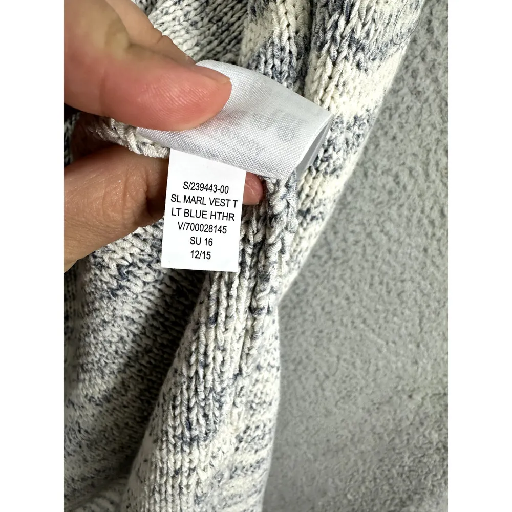 GAP Sweater Vest Womens XS Blue Striped‎ Long Pockets Quiet luxury Minimalist - Image 5